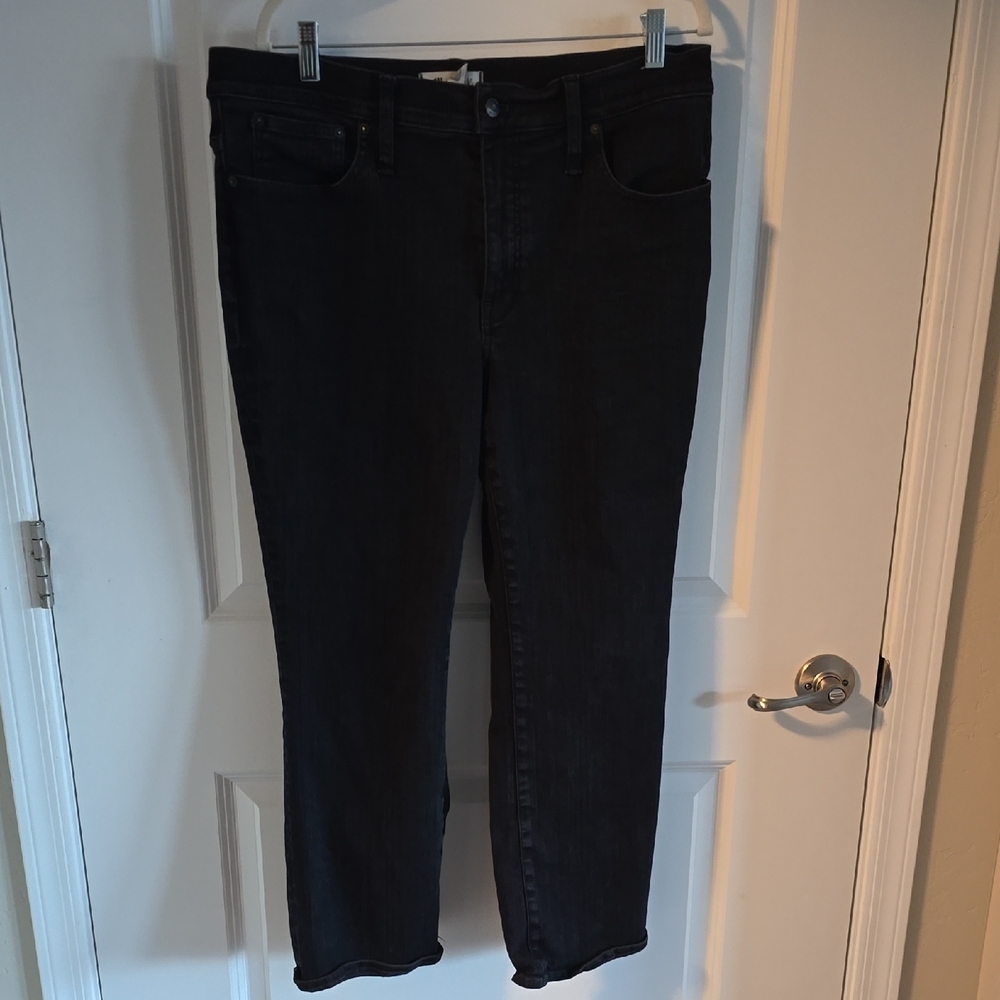 Madewell Women's Black Mid-Rise Kick Out 33